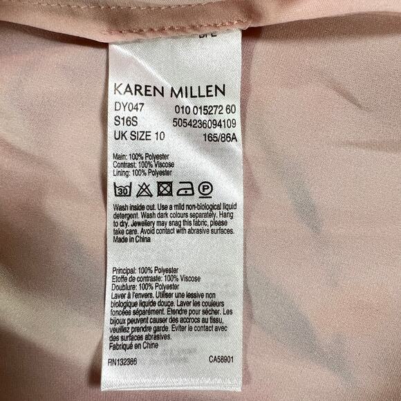 Karen Millen Romantic Floral Pleated Chiffon Midi Dress Sz 6 Statement Old Money - Picture 7 of 7